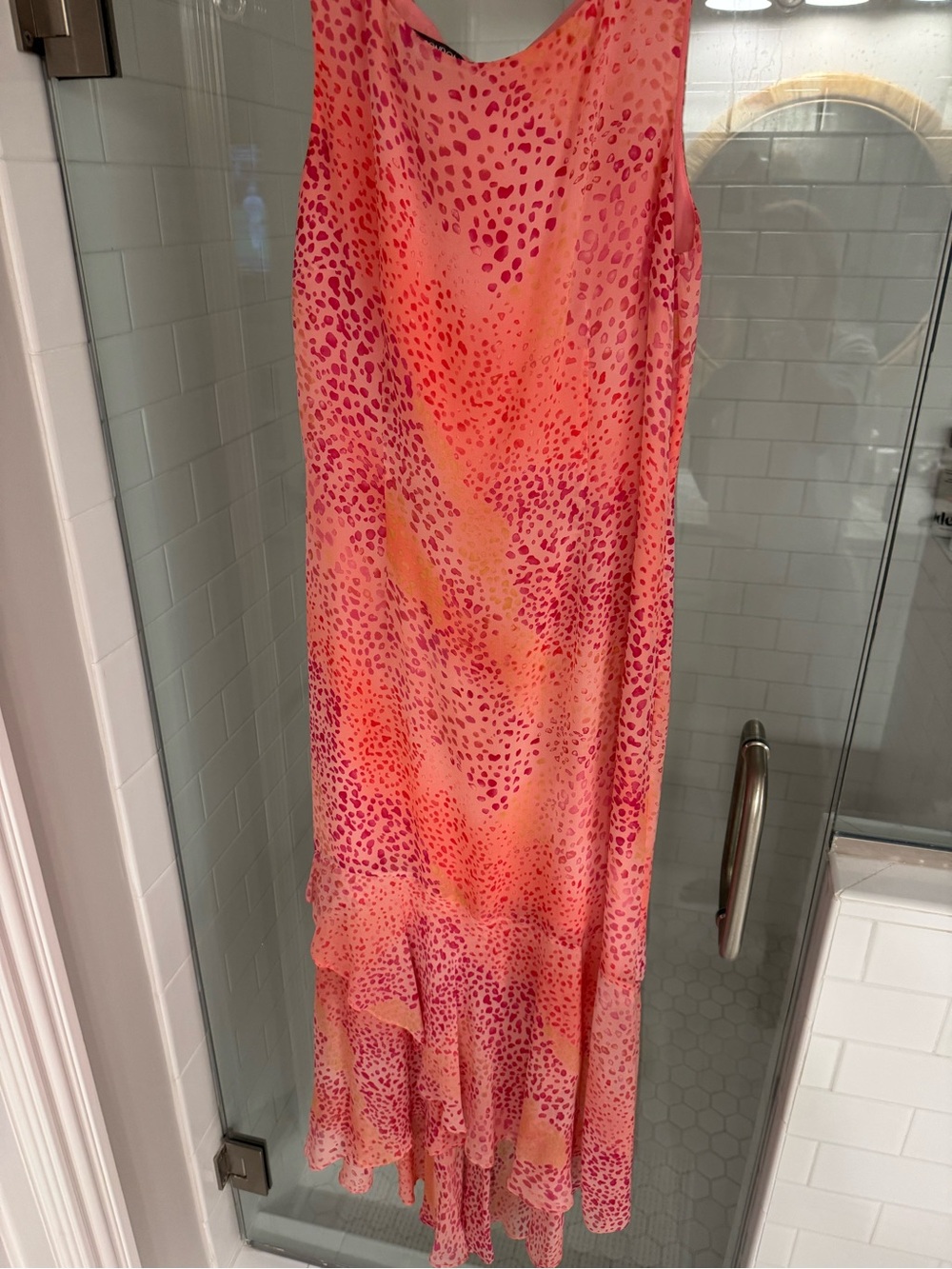 Maggy London silk pink maxi dress women’s small/medium